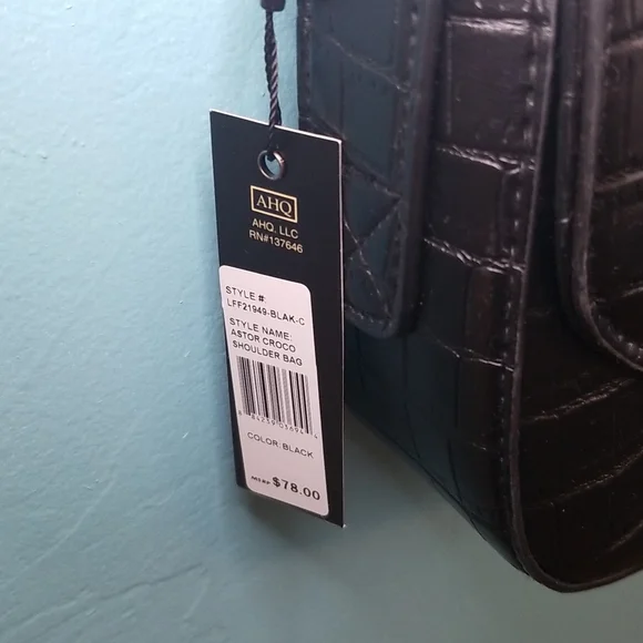 NWT London Fog Astor Shoulder Bag Faux Croc - Picture 3 of 10